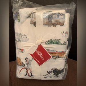 NEW RETIRED Pottery Barn National Lampoon Christmas Vacation KING SZ Sheet Set